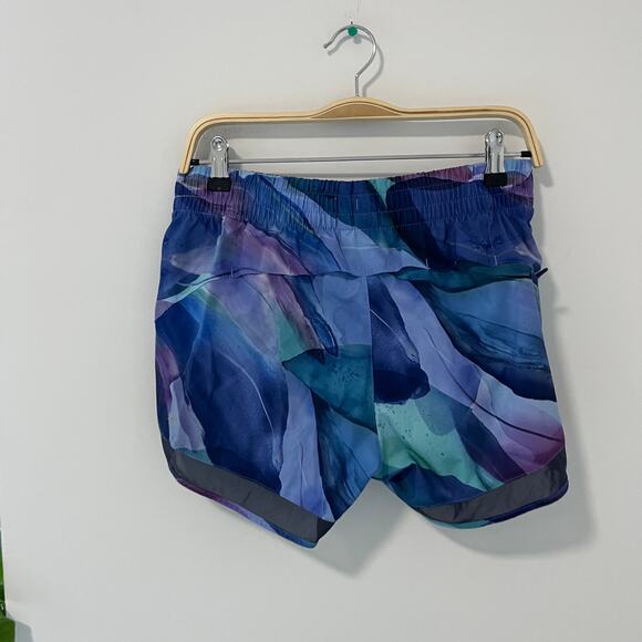 Athleta Blue Print Mesh Racer Run Shorts Size Small - Picture 6 of 6